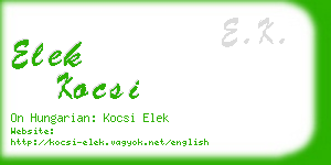 elek kocsi business card